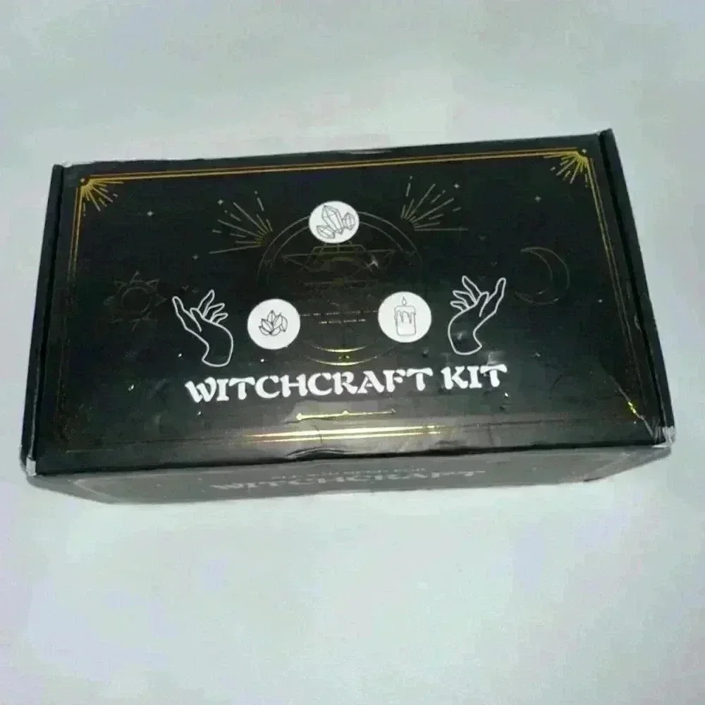 Witchcraft Kit Supplies Set Black Gold Open Box! Halloween Wicca